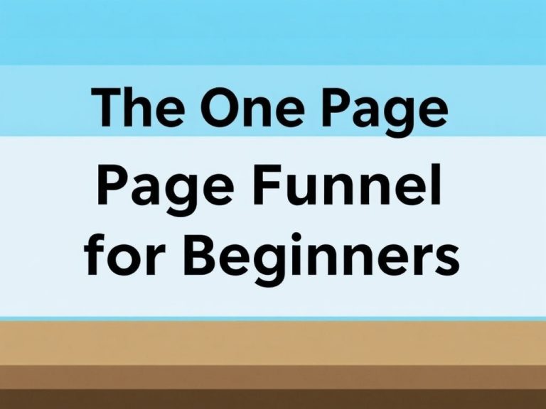 The “One Page Funnel” for Beginners: Simple, Clean, and Actually Doable