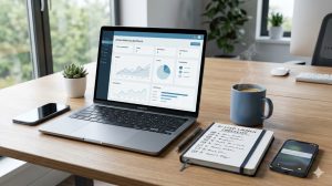 clickbank for beginners steps on laptop with checklist