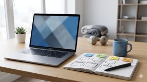 make money online with clickbank 4-stage plan on notebook